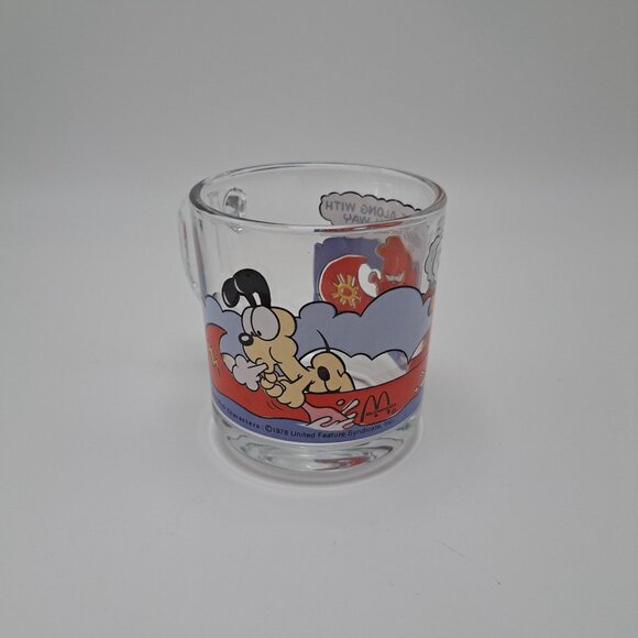 McDonalds Garfield Glass Mug Coffee Cup 1978 Cartoon By Jim Davis Cat Design - Picture 6 of 13